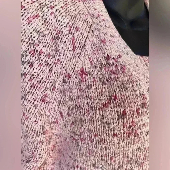 LOFT women’s knit two piece set cardigan pink 3 button super chick sz Small used - Picture 7 of 9